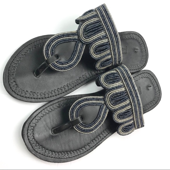 Her Best Foot Forward | Beaded Flip Flop Sandal 7 - Picture 1 of 6